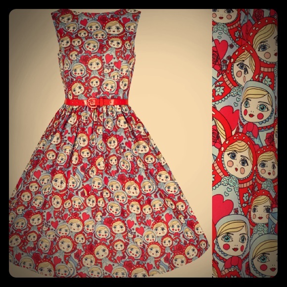 Lindy Bop Pinup Retro Russian Doll Dress 16W NWT - Picture 1 of 6